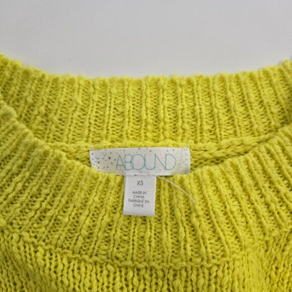 ABOUND Yellow Knit Sweater XS Women’s Long Sleeve Crewneck Fall Top NWT - Picture 10 of 11